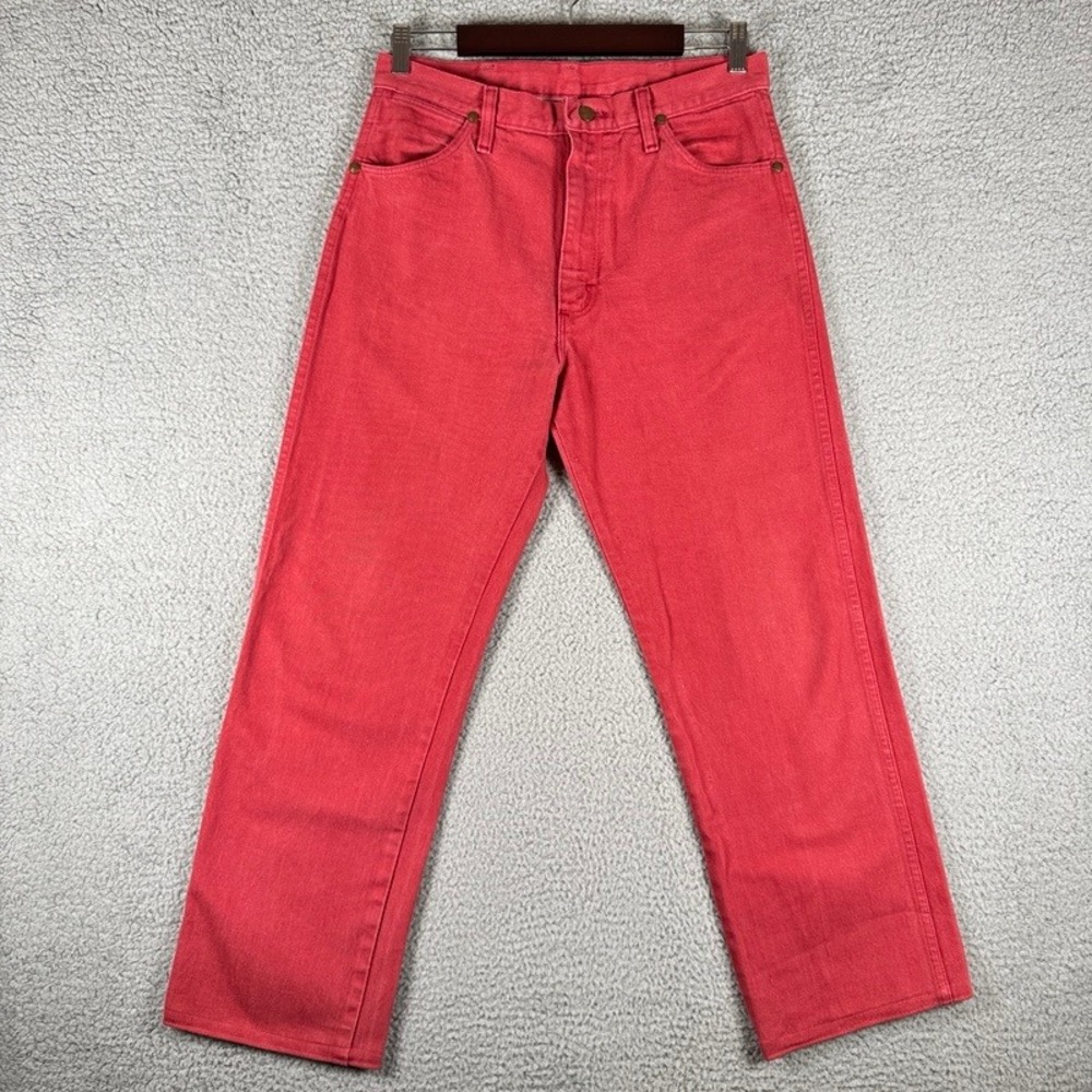Vintage Wrangler Straight Leg Jeans Mens 31x28 Red USA Made 13MWZDR